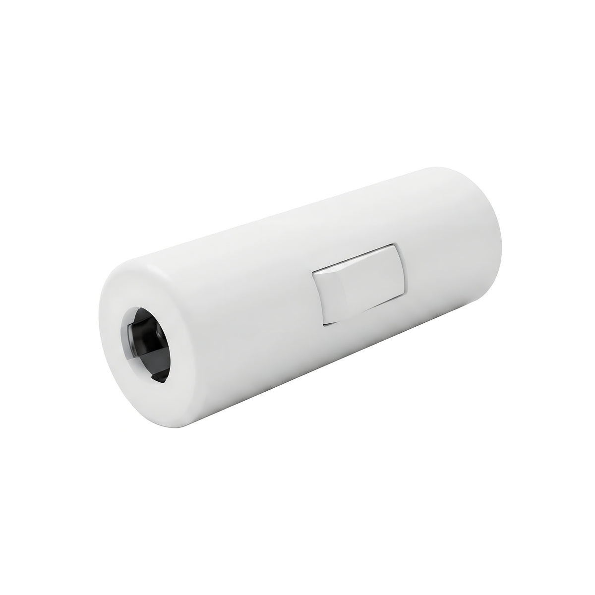 Cylindrical single-pole rocker switch with earth terminal