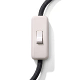 Single-pole inline cord rocker switch for lamp cable — White