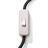 Single-pole inline cord rocker switch for lamp cable — White