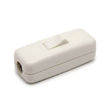 Single-pole inline cord rocker switch for lamp cable — White
