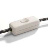 Single-pole inline cord rocker switch for lamp cable — White