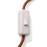 Single-pole inline cord rocker switch for lamp cable — White