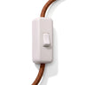 Single-pole inline cord rocker switch for lamp cable — White