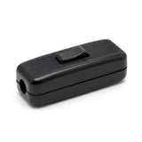 Single-pole inline cord rocker switch for lamp cable — Black