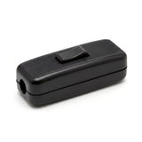 Single-pole inline cord rocker switch for lamp cable — Black