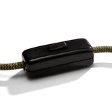 Single-pole inline cord rocker switch for lamp cable — Black