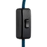 Single-pole inline cord rocker switch for lamp cable — Black