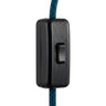 Single-pole inline cord rocker switch for lamp cable — Black