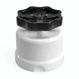 Porcelain two-way switch with a knob — White / Black