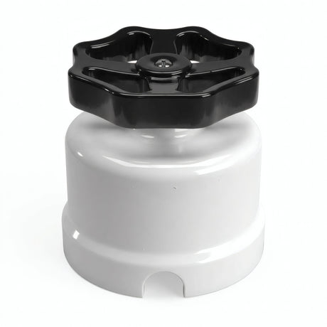 Porcelain two-way switch with a knob — White / Black