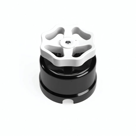 Porcelain two-way switch with a knob — Black / White