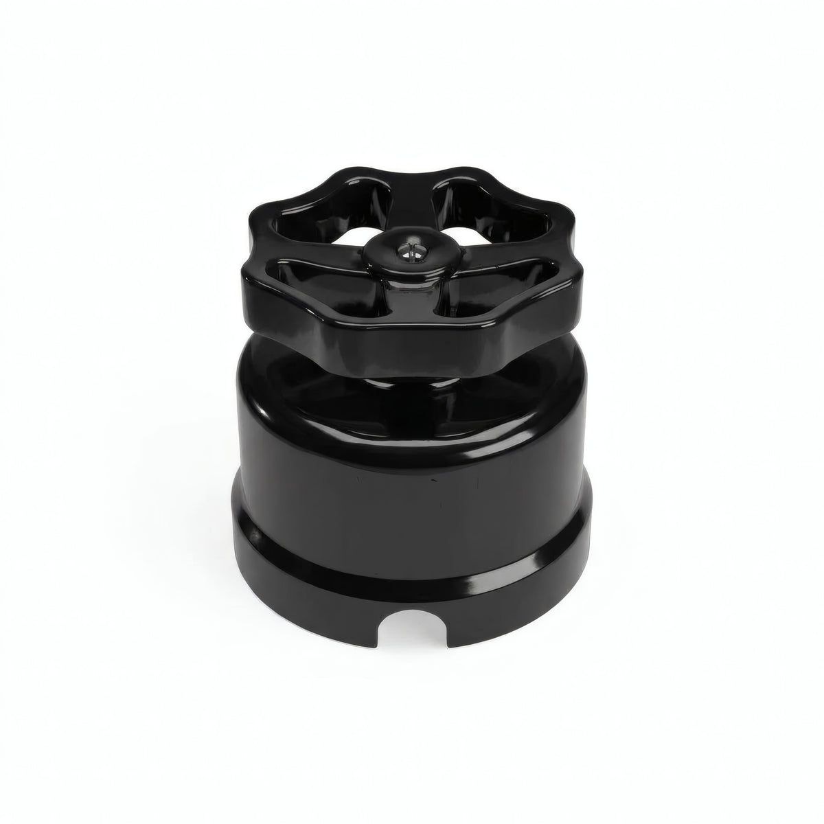Porcelain two-way switch with a knob — Black / Black