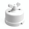 Porcelain two-way switch with a butterfly nut — White / White