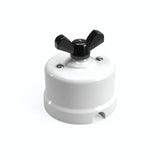 Porcelain two-way switch with a butterfly nut — White / Black