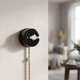 Porcelain two-way switch with a butterfly nut — Black / White