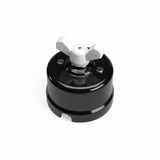 Porcelain two-way switch with a butterfly nut — Black / White