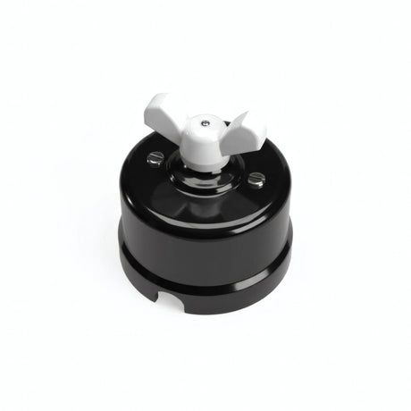 Porcelain two-way switch with a butterfly nut — Black / White