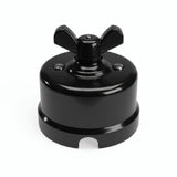 Porcelain two-way switch with a butterfly nut — Black / Black