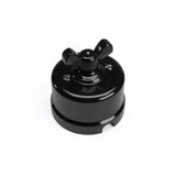 Porcelain two-way switch with a butterfly nut — Black / Black