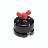 Porcelain two-way switch with a butterfly nut — Black / Red