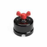 Porcelain two-way switch with a butterfly nut — Black / Red