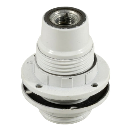 E14 bakelite socket with double ring — White