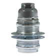 E14 metal socket with double ring for lampshade — Conical plastic / Silver