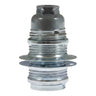E14 metal socket with double ring for lampshade — Conical plastic / Silver