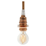 E14 metal socket with double ring for lampshade — Conical plastic / Copper
