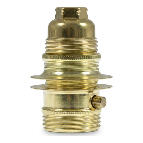 E14 metal socket with double ring for lampshade — Conical plastic / Brass