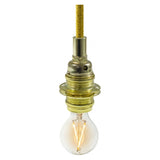 E14 metal socket with double ring for lampshade — Cylindrical metal / Brass