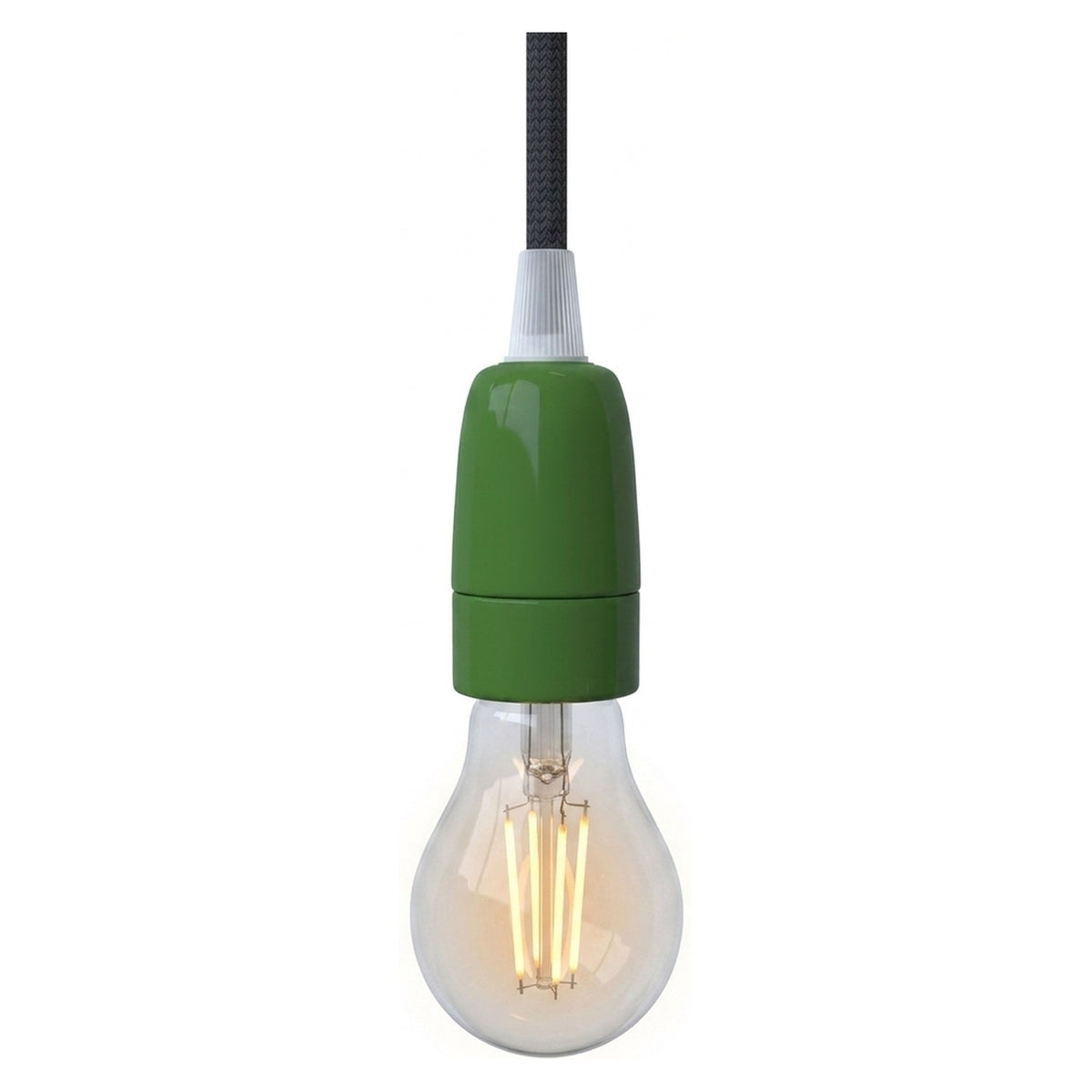 E14 porcelain socket — Green