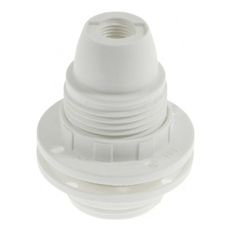 E14 thermoplastic socket with double ring — White