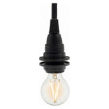 E14 thermoplastic socket with double ring — Black