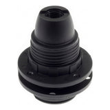 E14 thermoplastic socket with double ring — Black