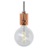 E27 knurled aluminium socket with double ring — Copper