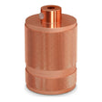 E27 knurled aluminium socket with double ring — Copper