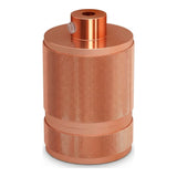 E27 knurled aluminium socket with double ring — Copper