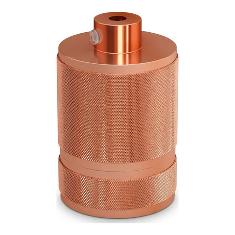 E27 knurled aluminium socket with double ring — Copper