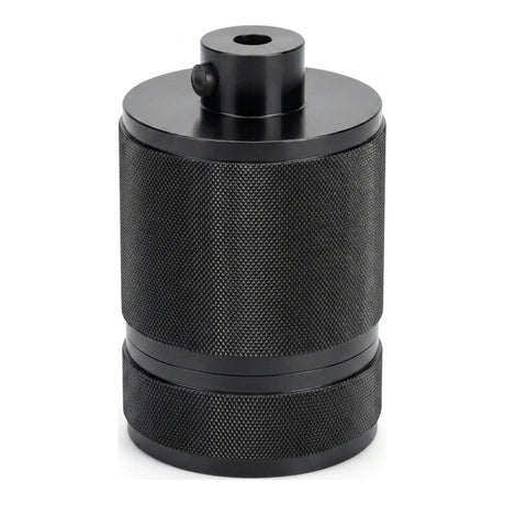 E27 knurled aluminium socket with double ring — Dark grey
