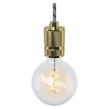 E27 knurled aluminium socket with double ring — Brass