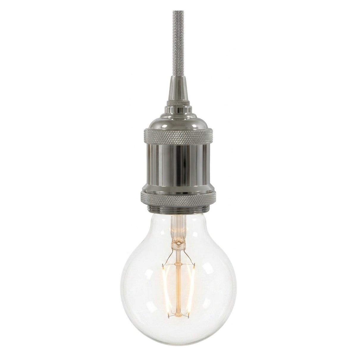 E27 vintage aluminium socket — Chrome