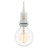 E27 bakelite socket with double ring and switch — White