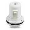 E27 bakelite socket with double ring and switch — White