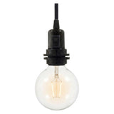 E27 bakelite socket with double ring and switch — Black