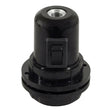 E27 bakelite socket with double ring and switch — Black