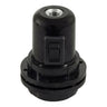 E27 bakelite socket with double ring and switch — Black