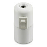 E27 bakelite socket with switch — White