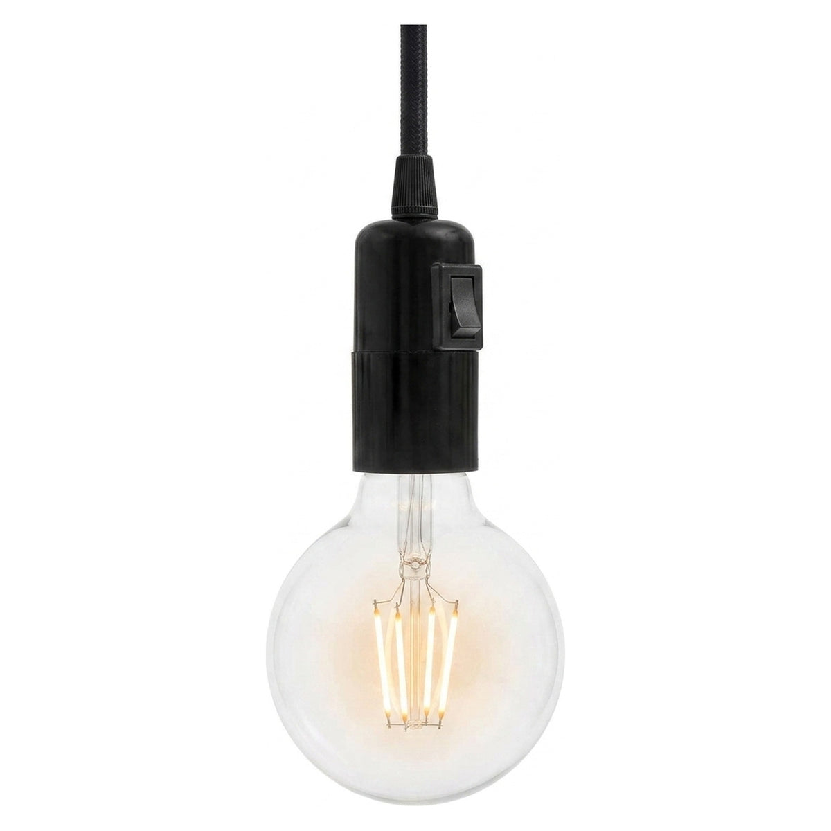 E27 bakelite socket with switch — Black