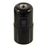 E27 bakelite socket with switch — Black